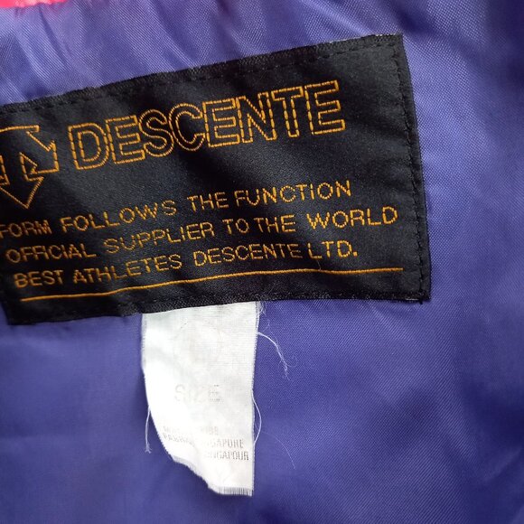 Vintage 80s Descente Women Neon Winter Ski Jacket Coat (L) - Picture 3 of 9